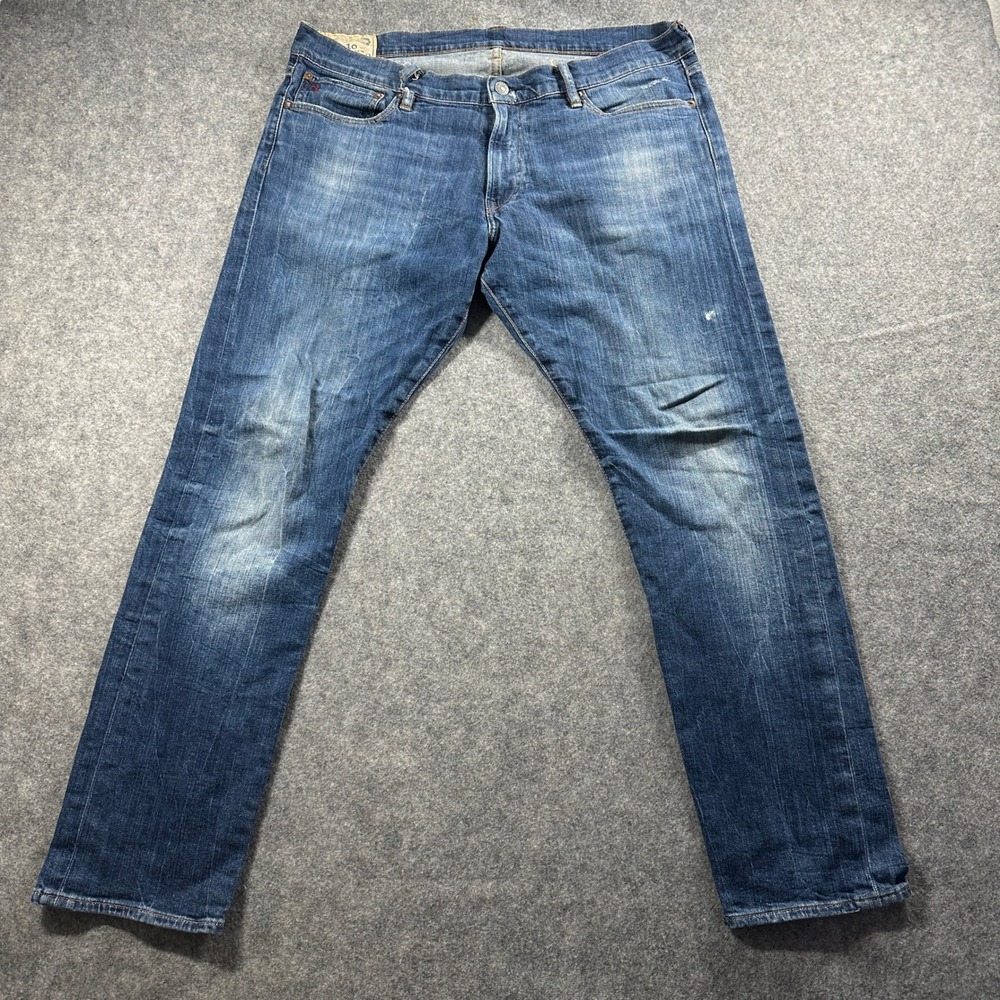 Polo Ralph Lauren Sullivan Slim Jeans Men 36x30 Blue Medium Wash Distressed Read